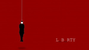 Hangman liberty quotes red background wallpaper