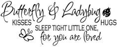 Butterfly Kisses and Ladybug Hugs Vinyl Wall Decal Quote For Child or ...