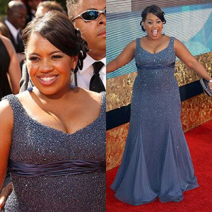 Chandra Wilson in sparkly blue: Curvy Sparkly Dresses, Blue Style ...