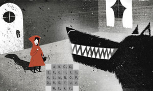 Red riding hood targeted by the big bad wolf