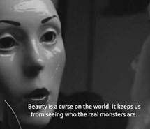 black and white, curse, hipster, love, mask, monsters, people, quote ...