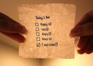 angry, bored, happy, sad, text, today