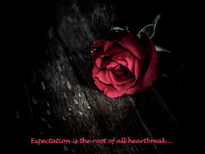 Expectation is the root of all heartbreak.