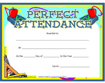 Perfect Attendance Award Free Printables