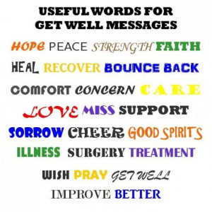 Useful words for get well messages get well soon quote