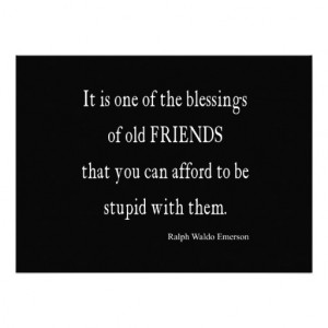 Vintage Emerson Friendship Blessing Quote Announcement