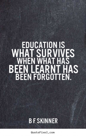 ... is what survives when what has been learnt has been forgotten