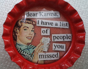 50s Retro Red Bottlecap Magnet with Quote ...