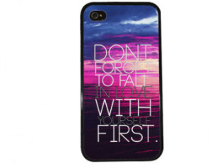 Love Yourself First Case / Ocean Ombre iPhone 4 Case Cute Quote iPhone ...