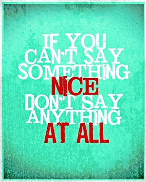 Say something nice