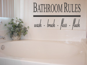 bathroom quotes – bathroom rules vinyl wall quote sticker art ...