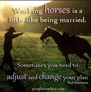 ... need to adjust and change your plan. ~ Buck Brannaman #cowboywisdom