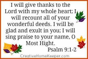 Bible Verse Thankful Heart