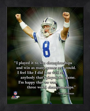 Dallas Cowboys Troy Aikman Framed Pro Quote