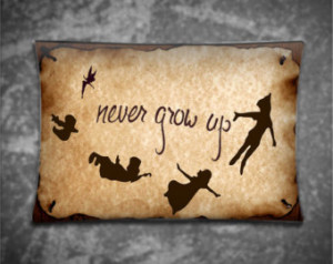 Unique Pillow Cover - Disney Vintag e Peter Pan Never Grow Up Quote ...