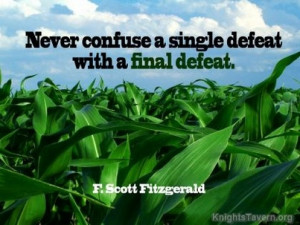 ... single defeat with a final defeat. F. Scott Fitzgerald Quote Wallpaper