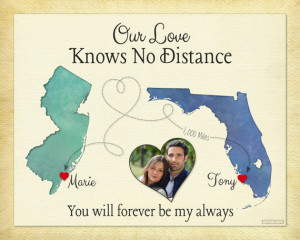 Long Distance Relationship Gift for Boyfriend by KeepsakeMaps