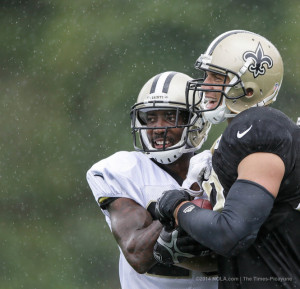 Jimmy Graham And Keenan Lewis New Orleans Training Camp Day 14 picture