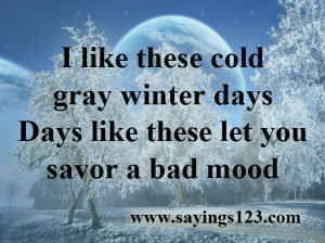 Like These Cold Gray Winter Let You Savor A Bad Mood