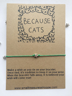 Because Cats, Funny Quote, Cat Lady, Crazy Cat Lady, Wish Bracelet ...
