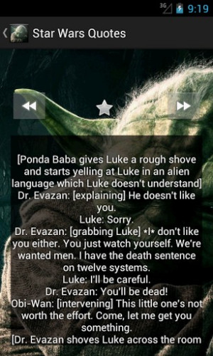 View bigger - Star Wars Quotes for Android screenshot