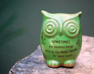 Owl decor with Winnie the pooh quote in spring green
