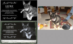Dog/Cat Granite Pet Grave Memorial Marker - Thick Base