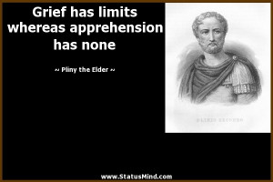 has limits whereas apprehension has none - Pliny the Elder Quotes ...