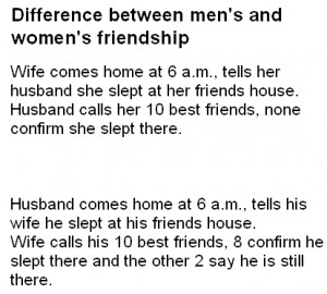 The difference between men's and women's friendship