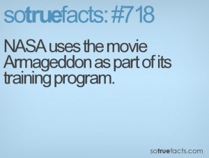 NASA uses the movie Armageddon as part of its training program.