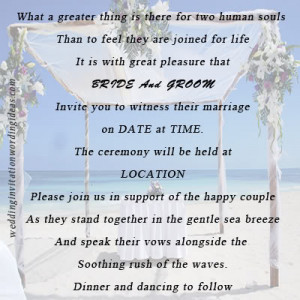 informal beach wedding invitation wording samples1 Beach Wedding ...