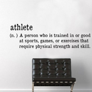 Athlete Definition Wall Decal - sports wall decal, motivational quotes ...
