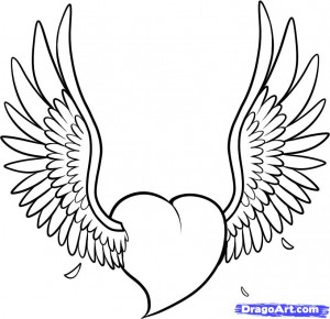 ... wings drawings more tattoos from heart a love heart tattoo with wings