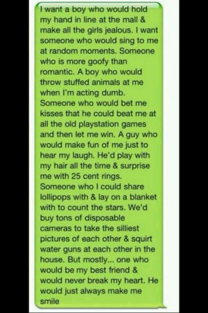 want a boy who..