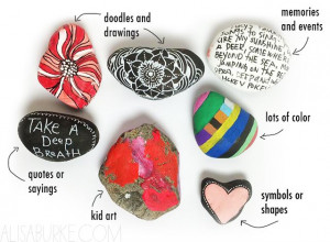 ... , with quotes,describing memories.... for a family rock garden