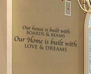 Wall-Decal-Quote-Sticker-Vinyl-Art-Letter-Our-House-is-Built-Love-and ...