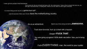 Made a wallpaper with a cool quote I found on 4chan [1600x900]