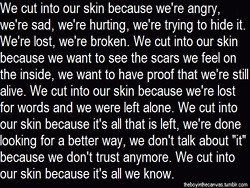sad quotes hurt self harm skin cut cutting cuts burn angry poetry poem ...