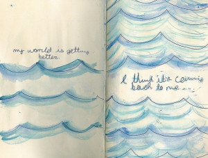 blue, book, drawing, ocean, painting, photo, photography, sketch, text ...