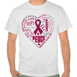 Brain Aneurysm Awareness Heart Words Tee Shirts