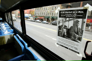 Rosa Parks Photo Gallery: A poster entitled 'It All Started on a Bus ...