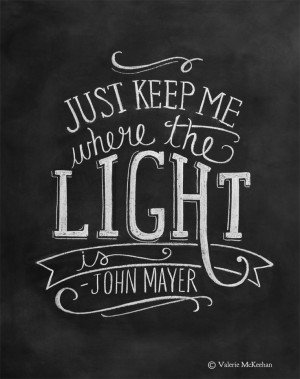 John Mayer Lyric Print - Hand Lettered Typography 