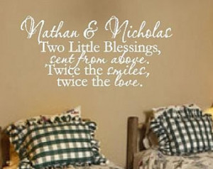 Twin Wall Decal Quote Saying Poem P hrase - Brothers or Sisters Wall ...