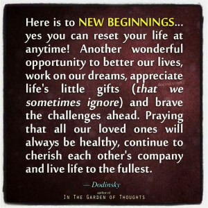 New beginnings. Happy new year