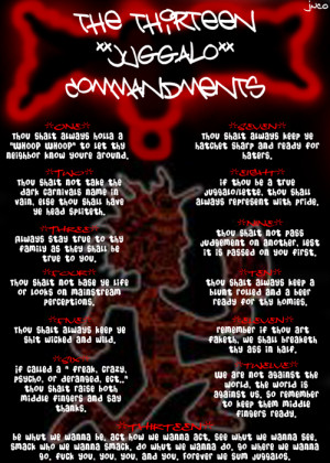 13 commandments for juggalo/lettes