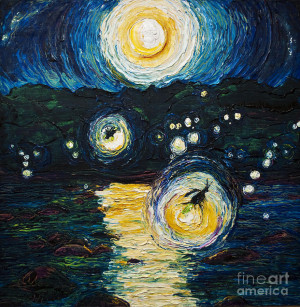 Fireflies Over The Susquehanna Painting