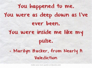 Marilyn Hacker, from Nearly A Valediction