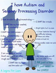 ... Autism and Sensory Processing Disorder. Would be great to teach