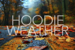 Hoodie weather quotes outdoors trees street autumn leaves fall hoodie