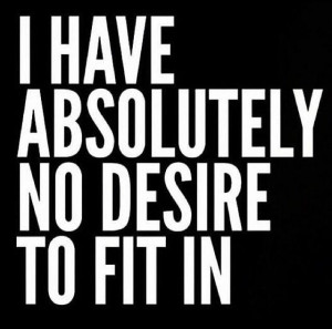 have absolutely no desire to fit in